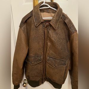 Vintage Wilson’s Brown Leather Bomber Adventure Bound Jacket